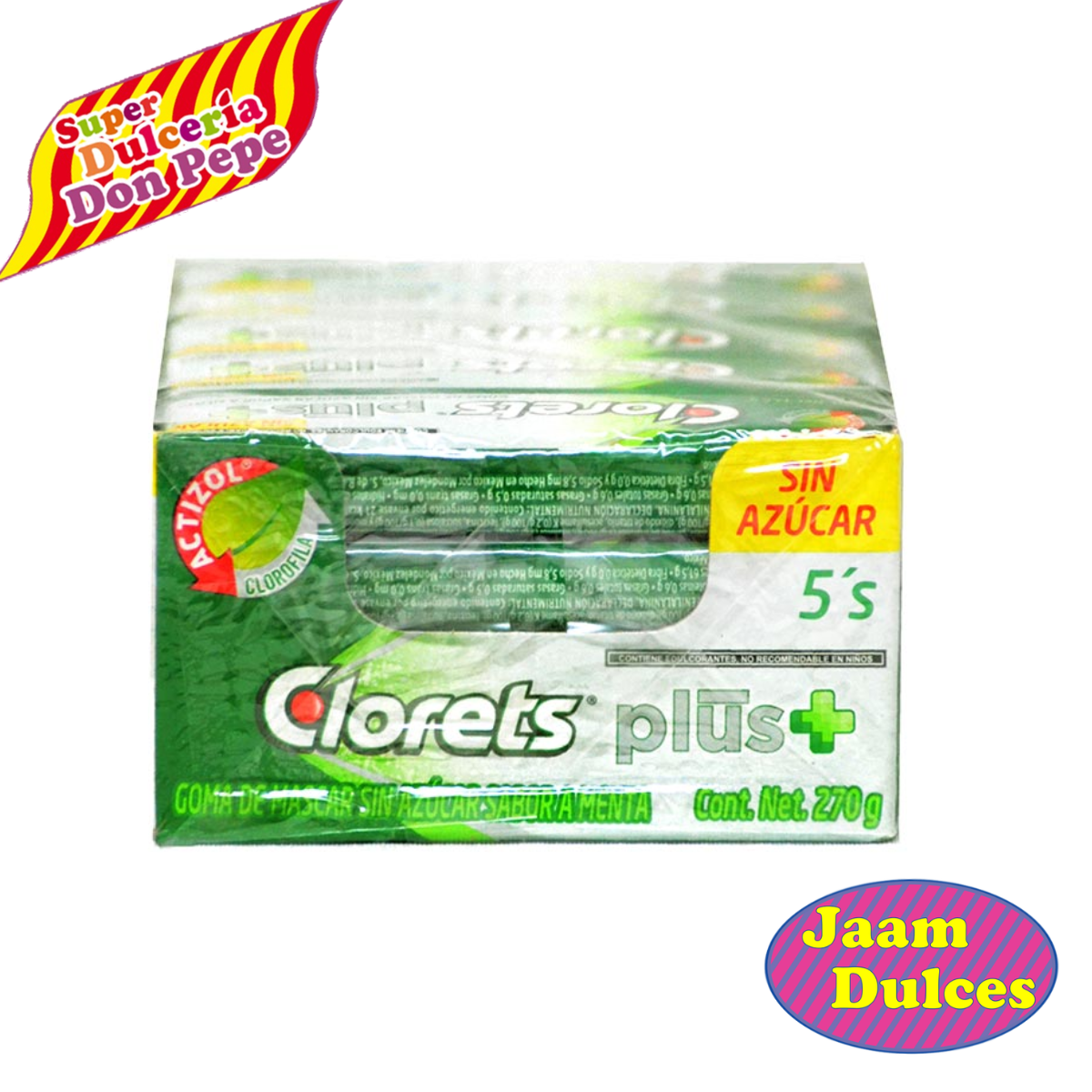 Chicle Clorets Plus T. Americano 5's 20 piezas