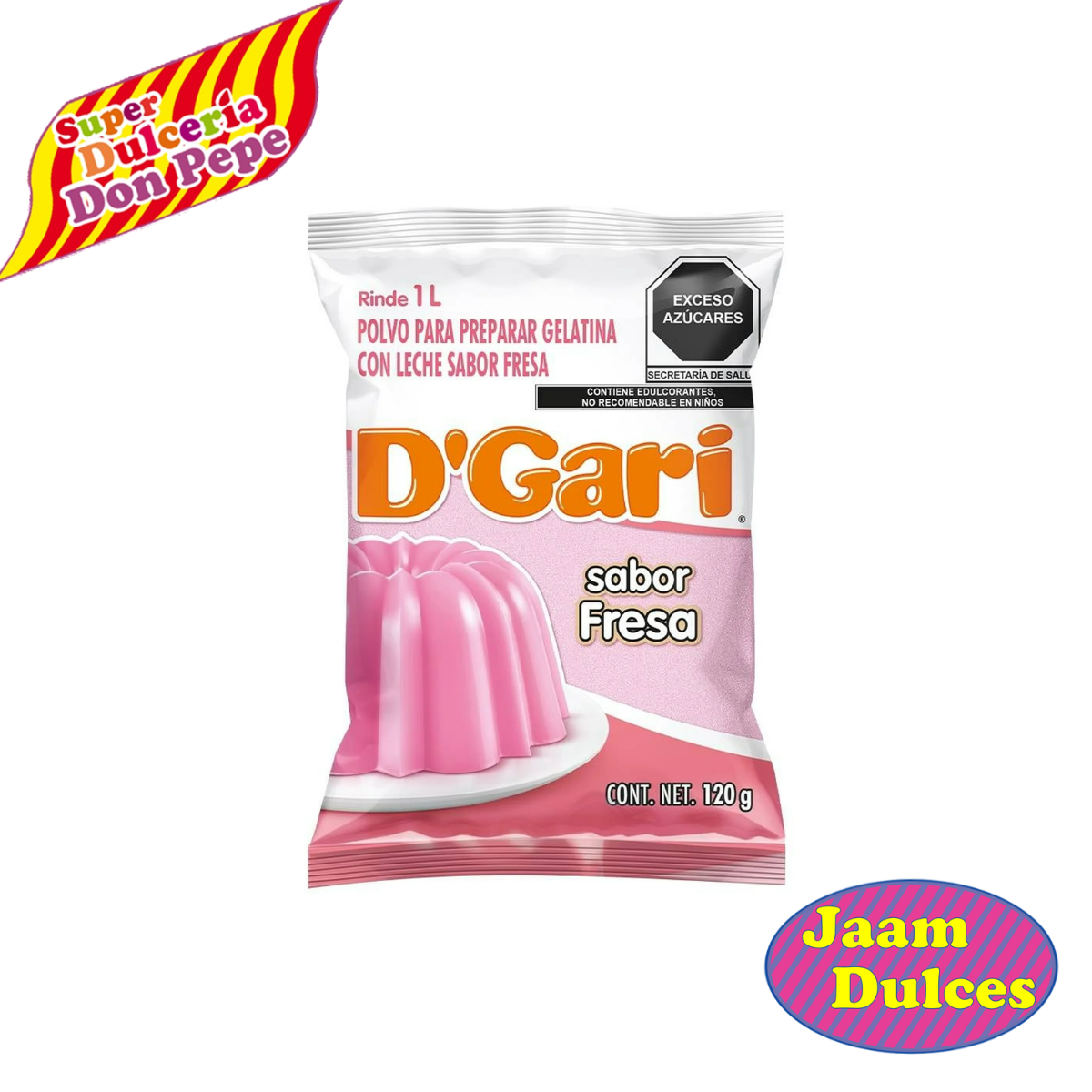 Gelatina Dgari Fresa Leche 120 Gramos