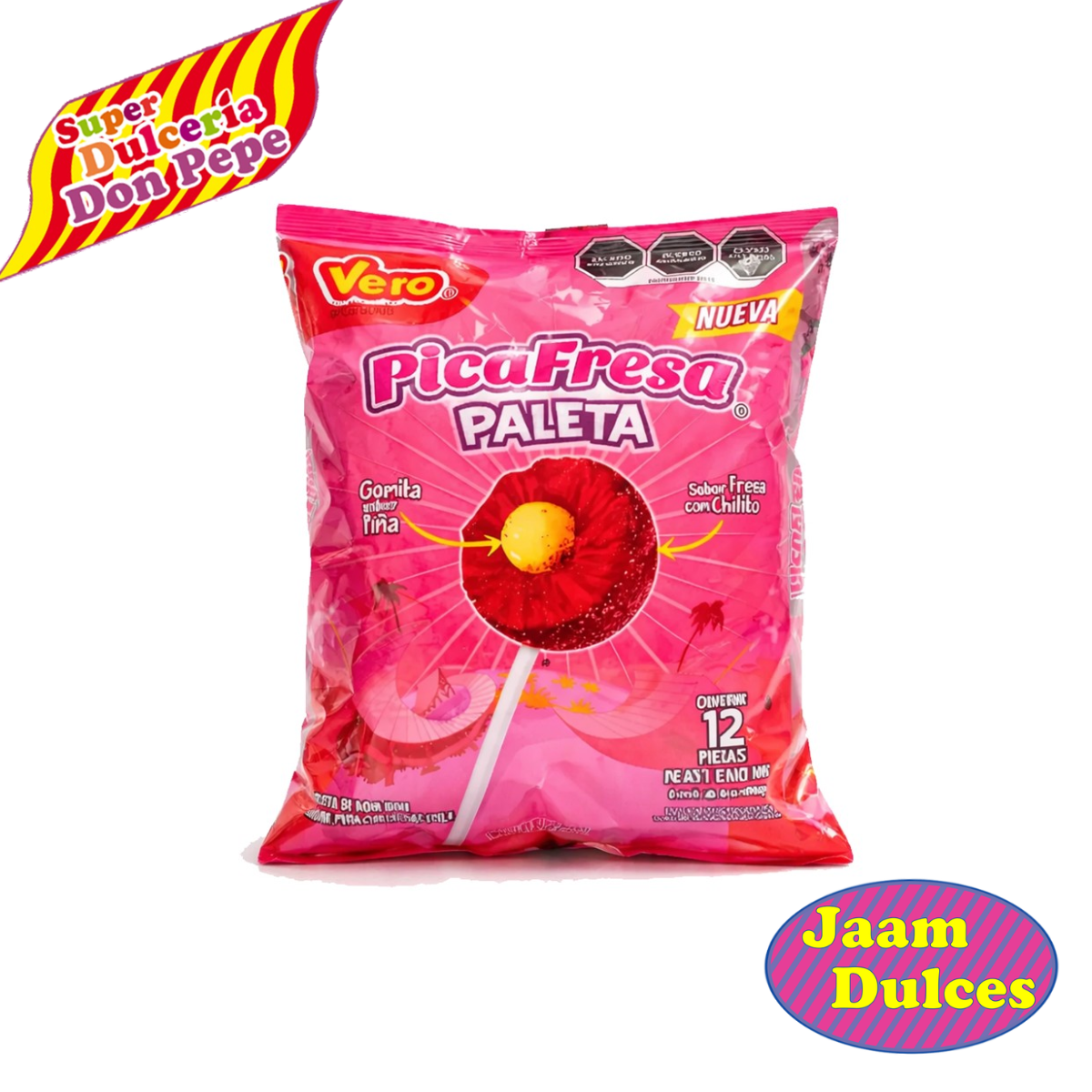 Paleta Pica Fresa 12 piezas