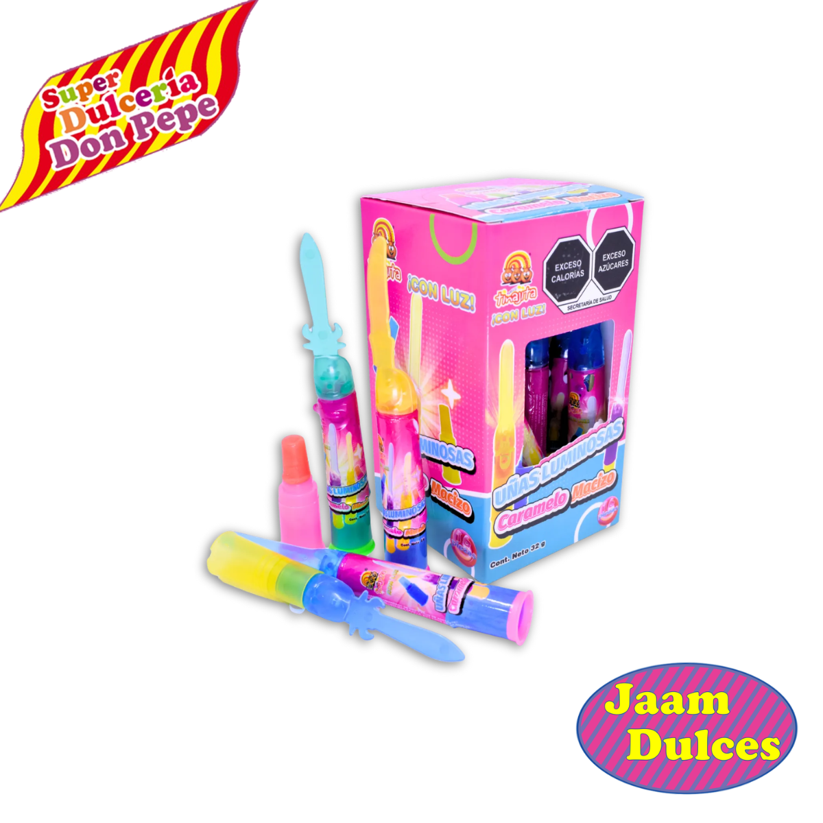 Caramelo Uñas Luminosas 16 pieza