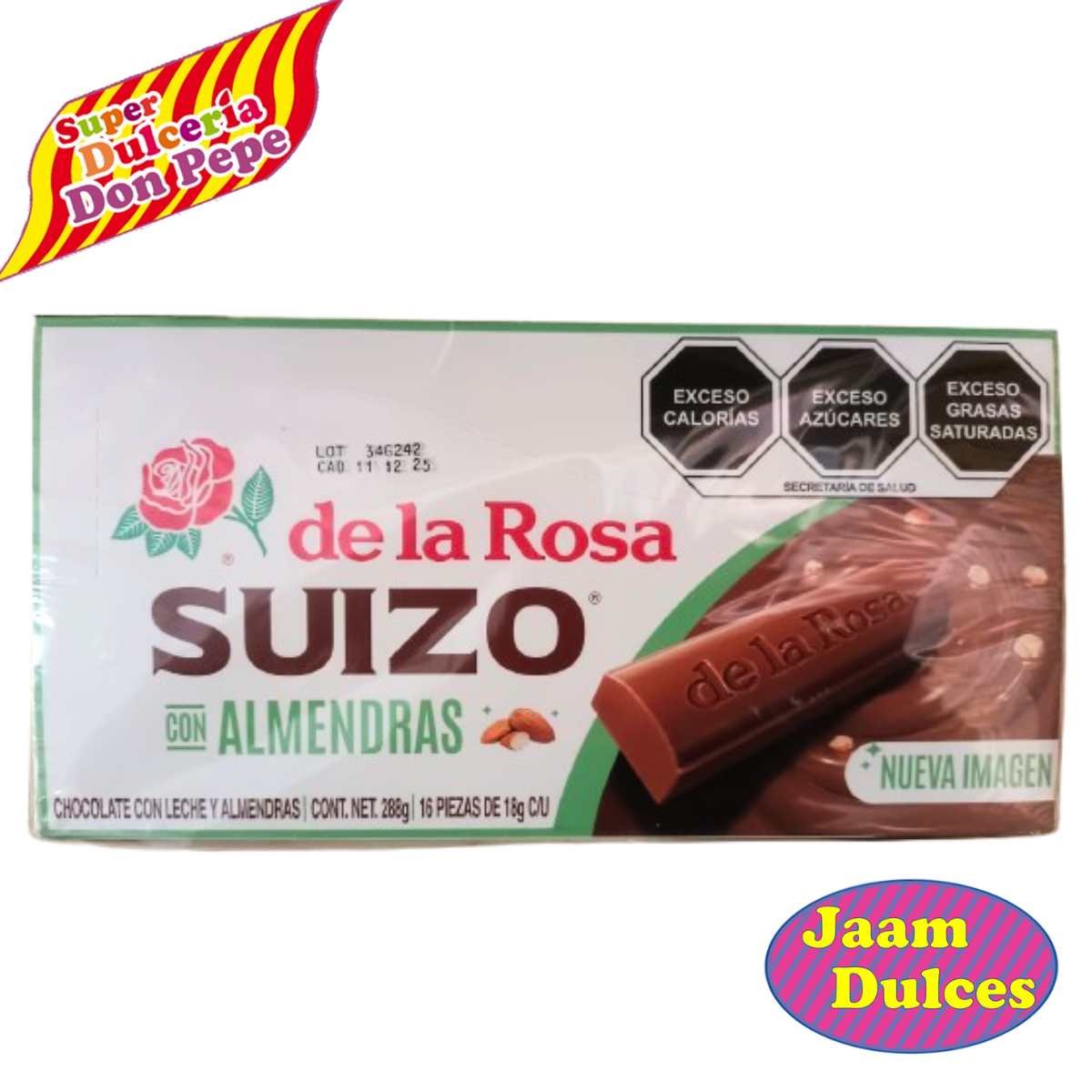 Chocolate Suizo Almendras 16 Piezas