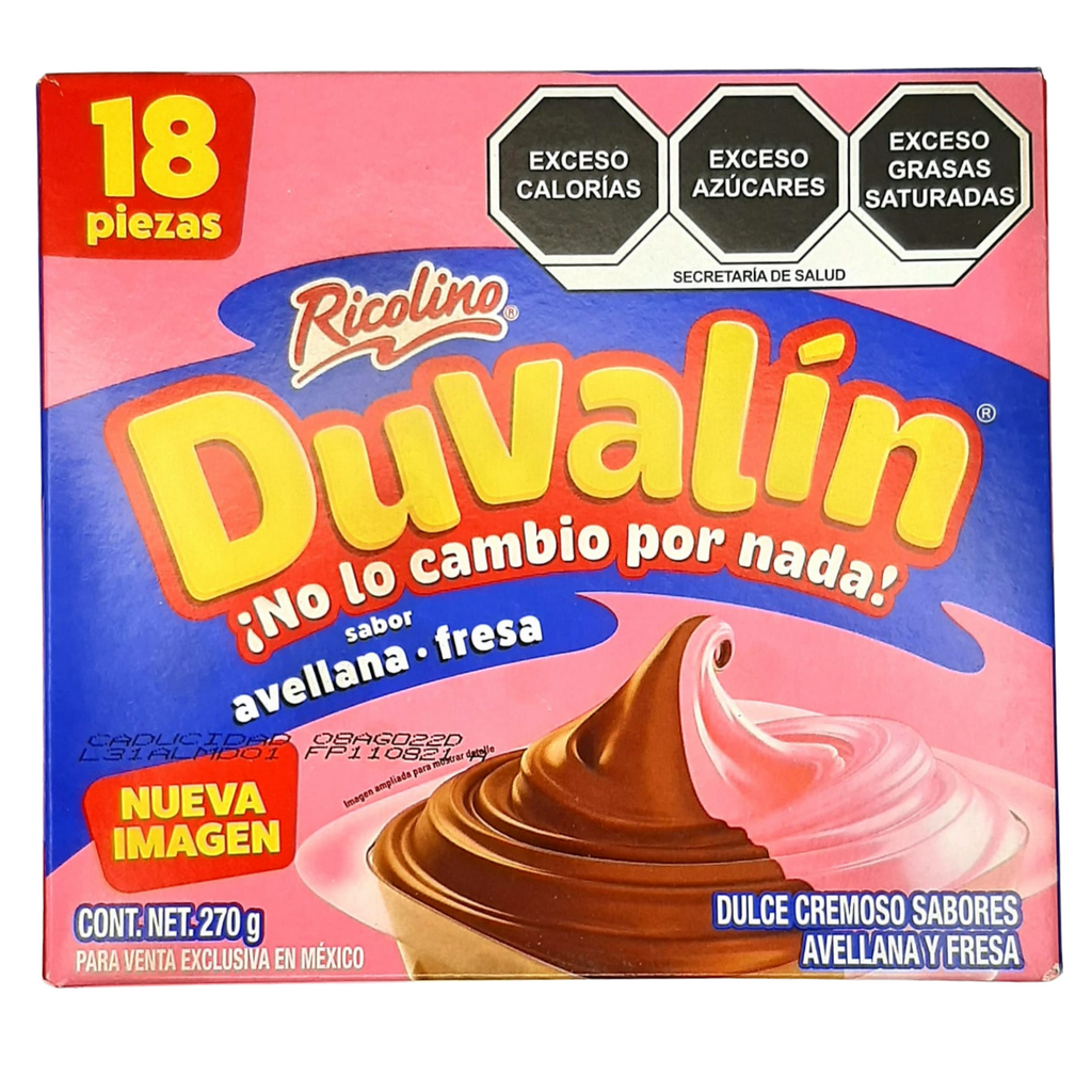 Duvalin Avellana Fresa 18 Piezas